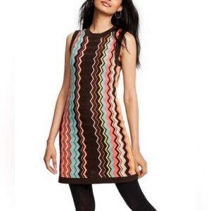 MISSONI for Target Zig Zag Knit Sweater Dress Size L Sleeveless Chevron